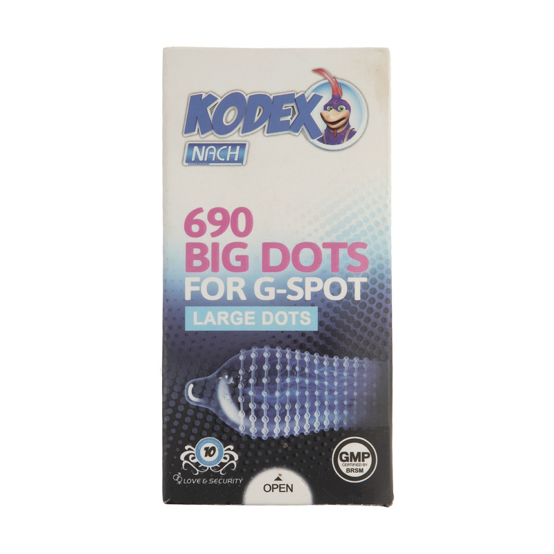 کاندوم ناچ کدکس مدل BIG DOTS بسته 10 عددی نمای ۲